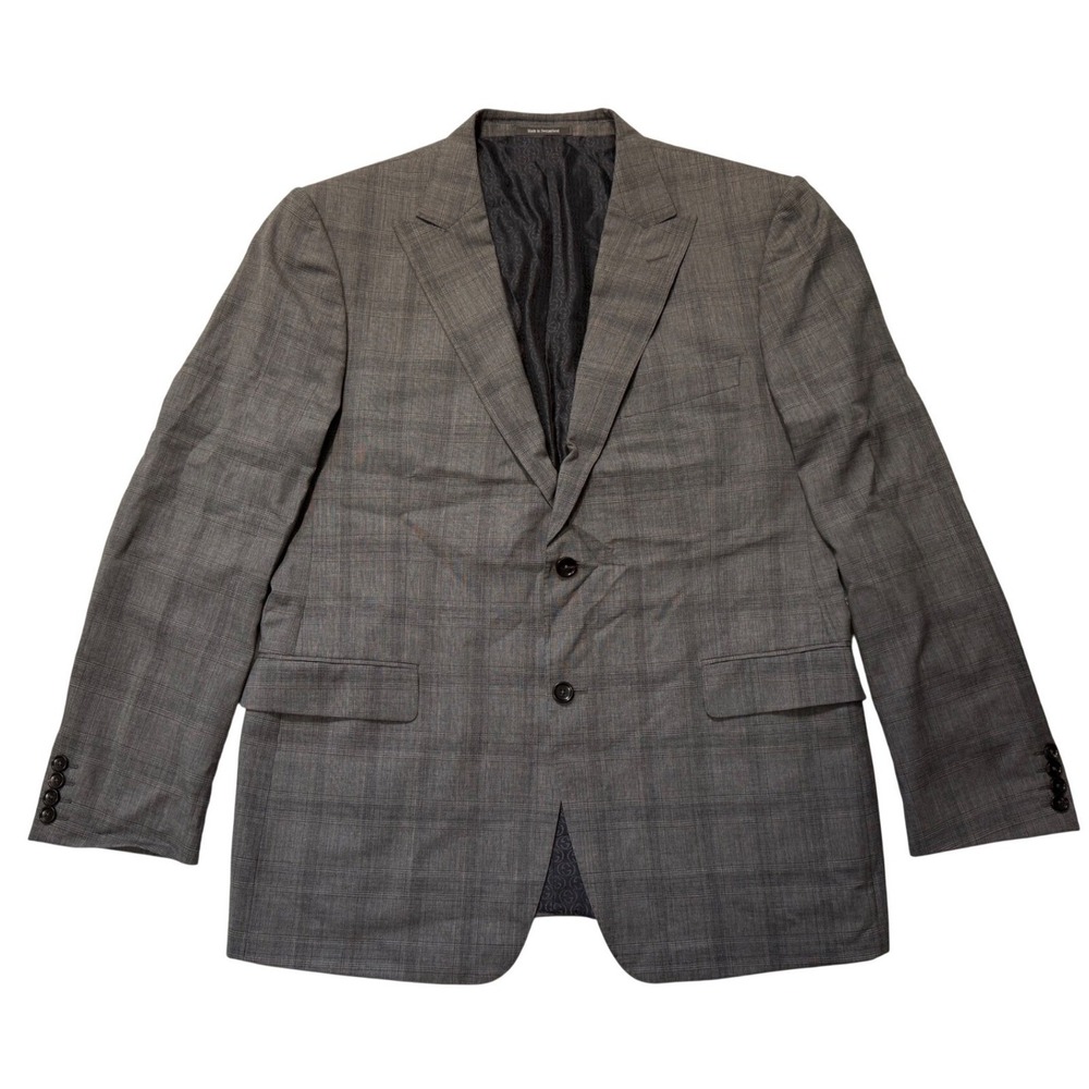 GUCCI Men's Plaid Wool‎ Silk Blend Blazer Suit Jacket Made in Switzerland - 56 R